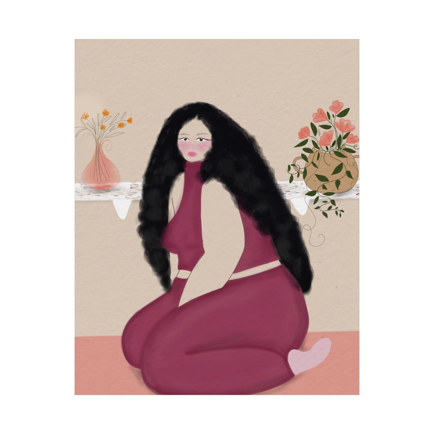 Soft Bloom -  Frameless Art Print for Cozy Home Decor