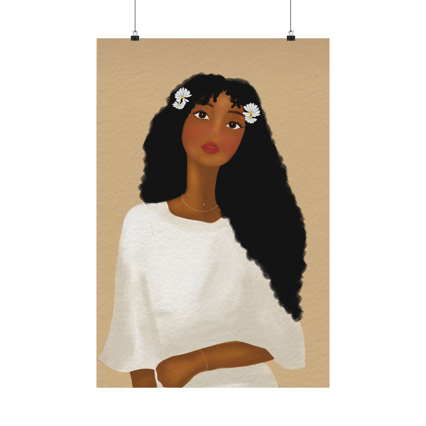 Daisys Stare -  Frameless Art Print for Cozy Home Decor