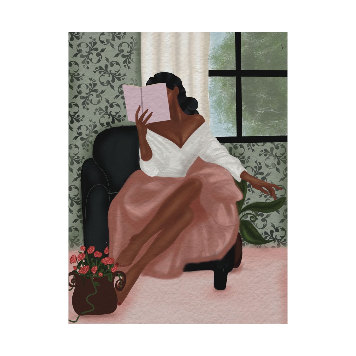 Elegant Solitude -  Frameless Art Print for Cozy Home Decor