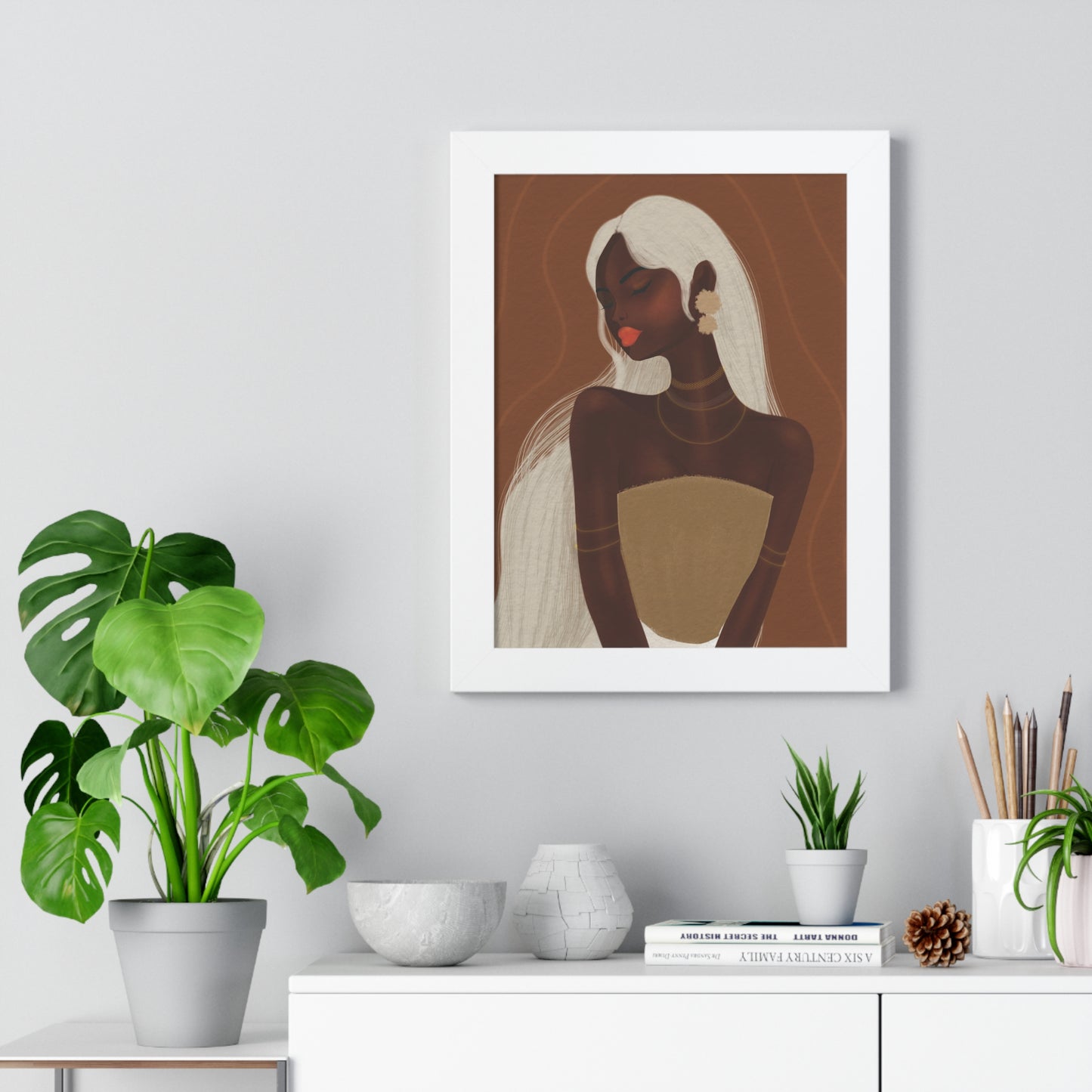 Elegant Framed Vertical Poster - Afrocentric Art for Home Decor