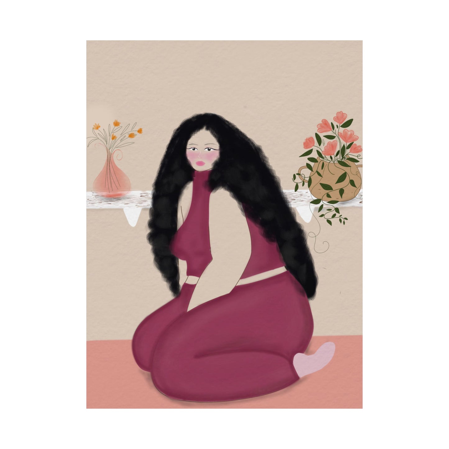 Soft Bloom -  Frameless Art Print for Cozy Home Decor