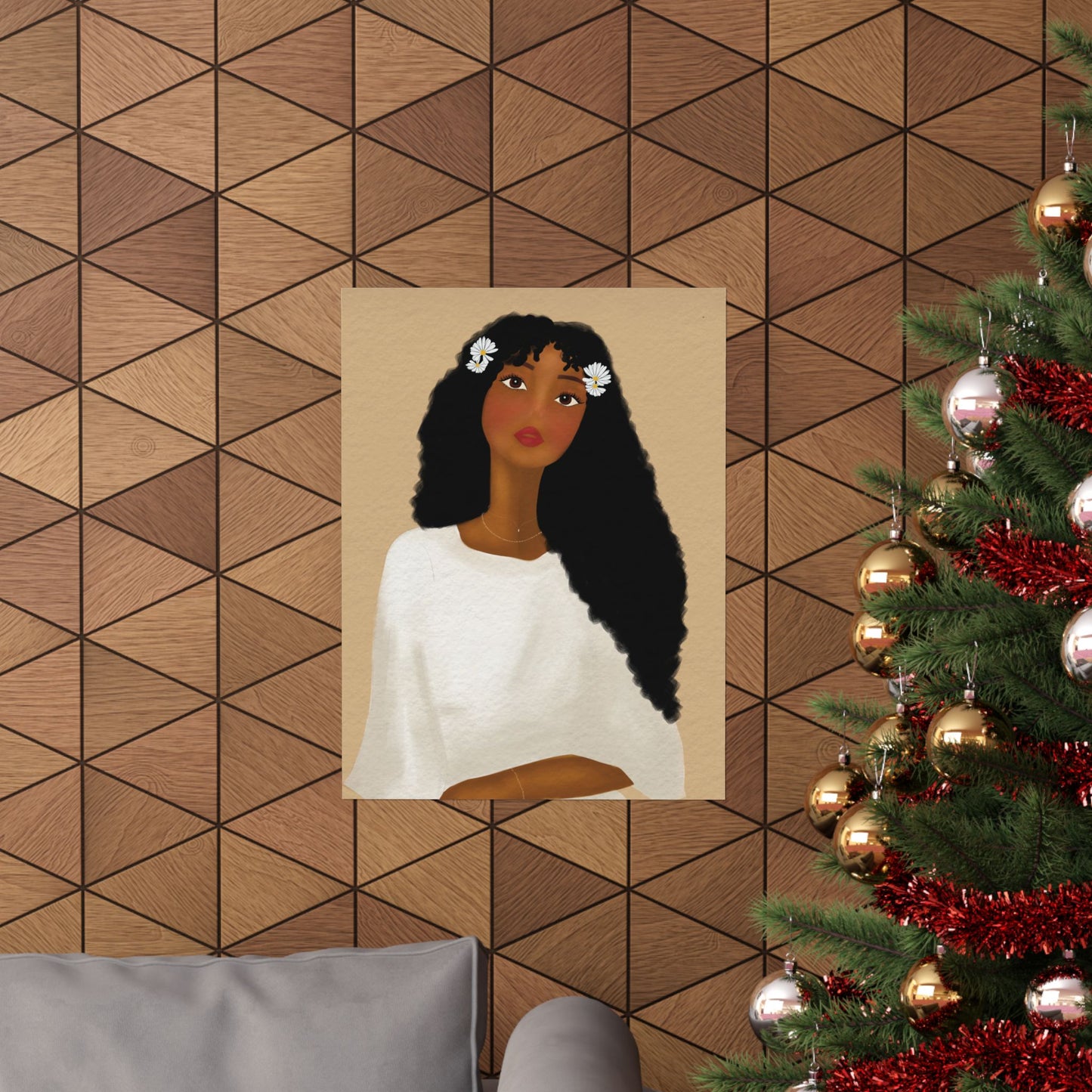 Daisys Stare -  Frameless Art Print for Cozy Home Decor