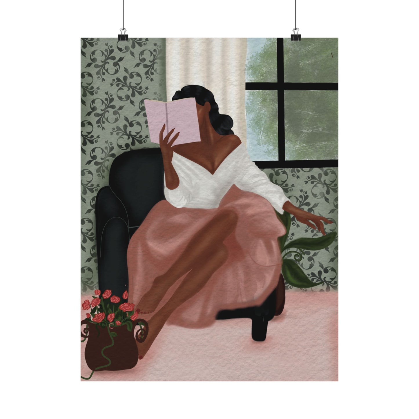 Elegant Solitude -  Frameless Art Print for Cozy Home Decor