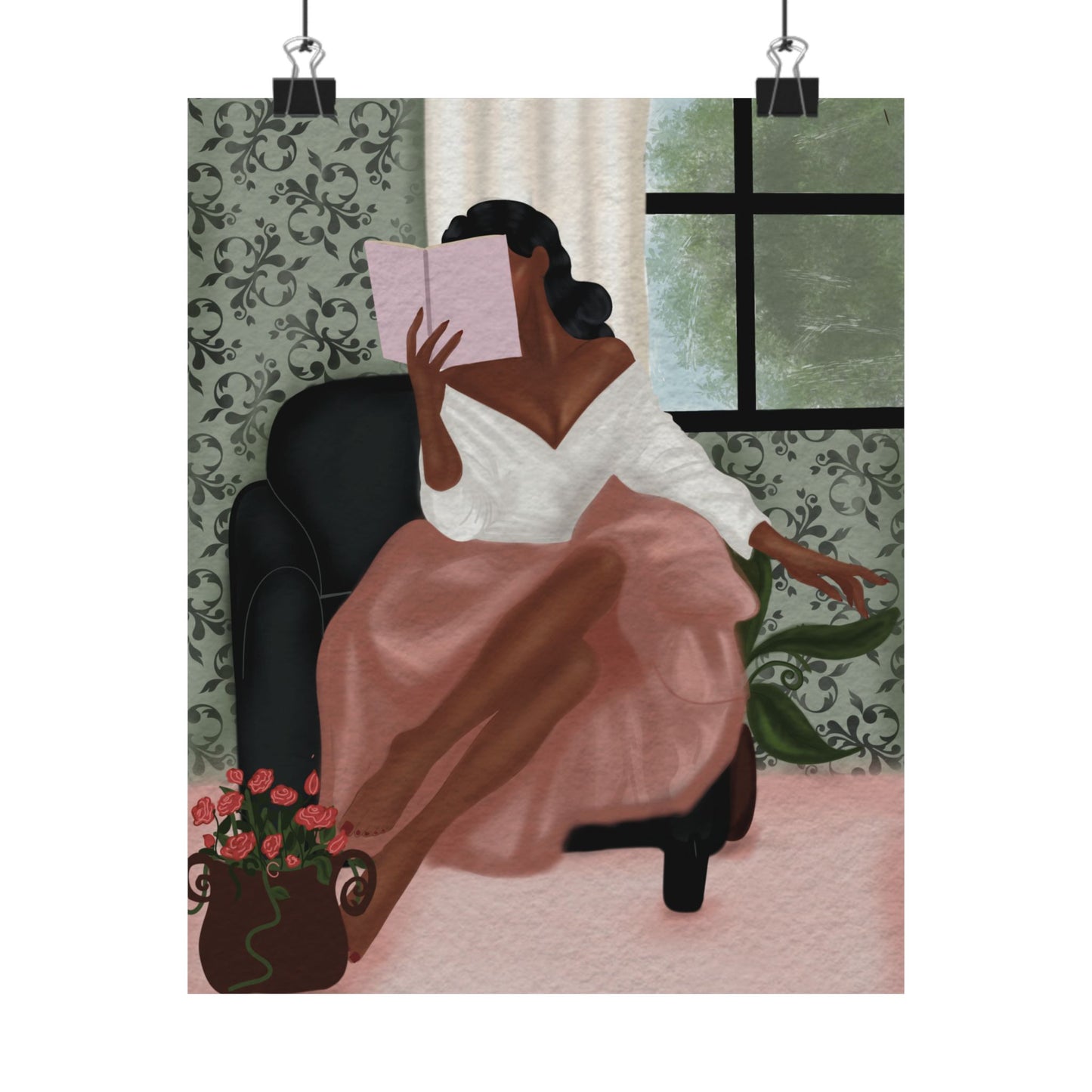 Elegant Solitude -  Frameless Art Print for Cozy Home Decor