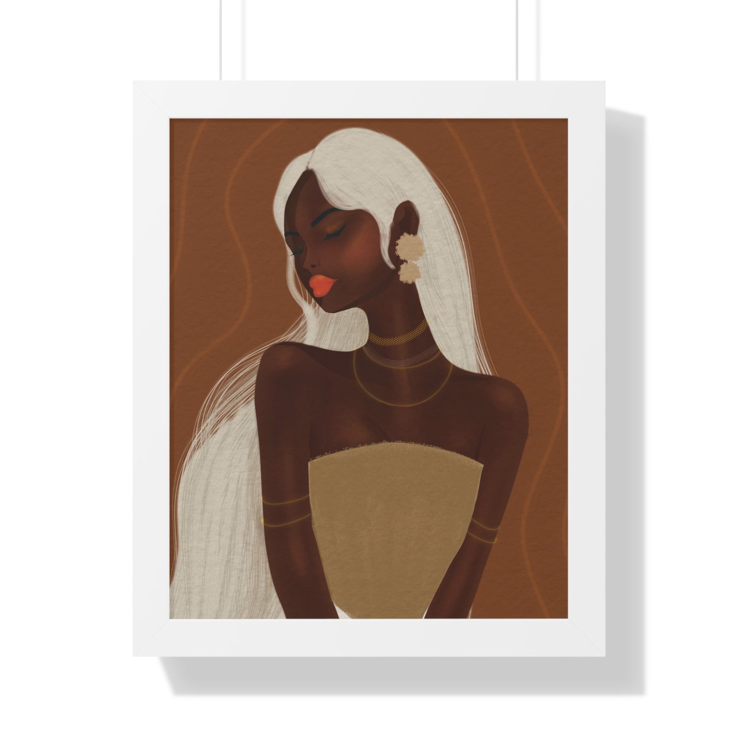 Elegant Framed Vertical Poster - Afrocentric Art for Home Decor