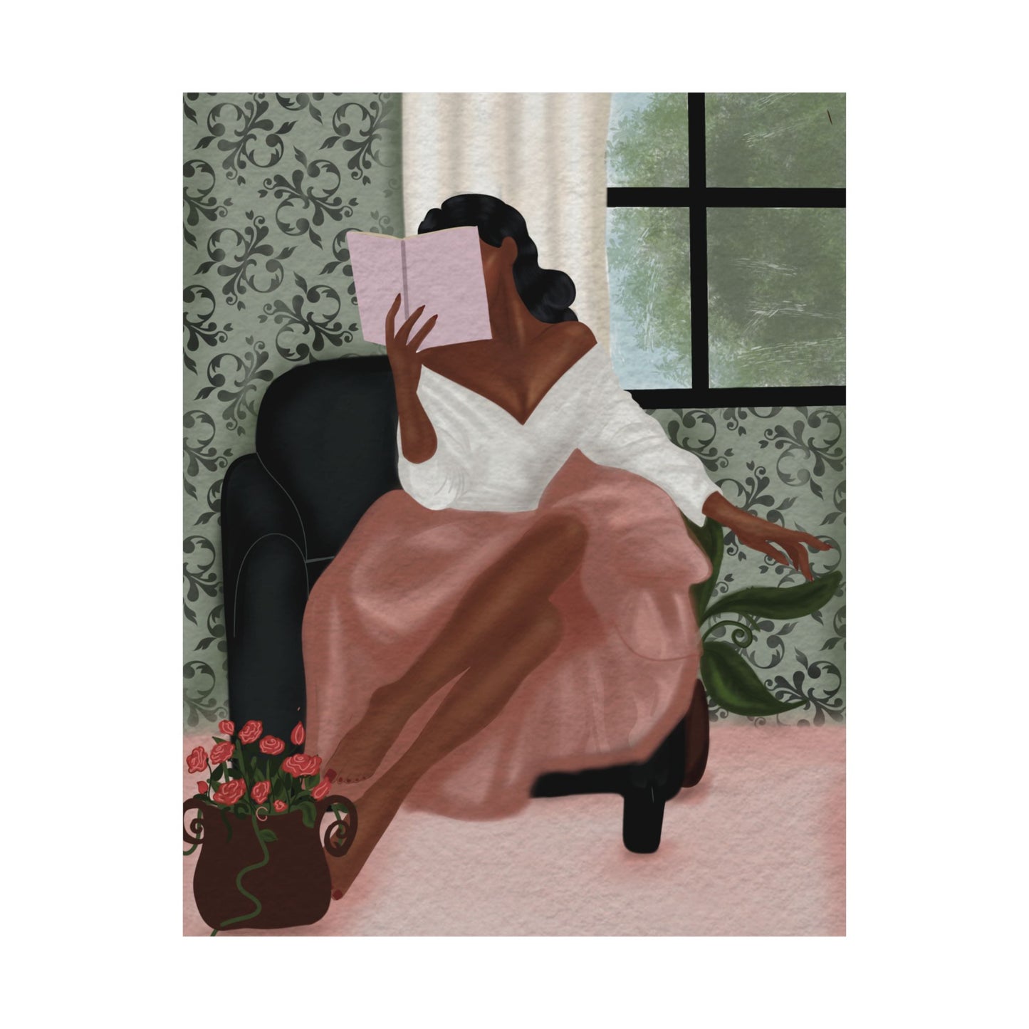 Elegant Solitude -  Frameless Art Print for Cozy Home Decor