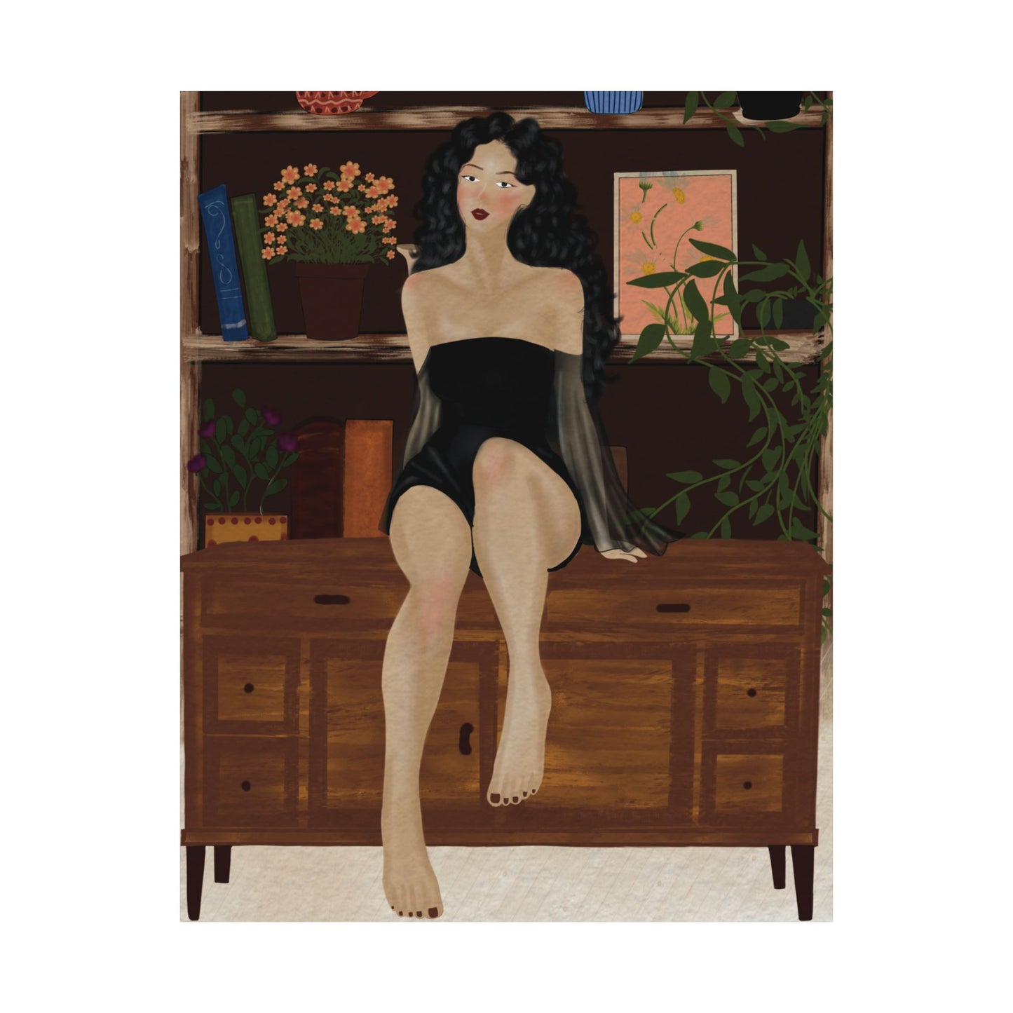 Pretty Pose -  Frameless Art Print for Cozy Home Decor
