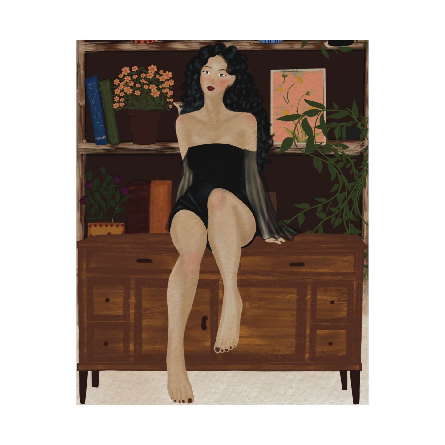 Pretty Pose -  Frameless Art Print for Cozy Home Decor