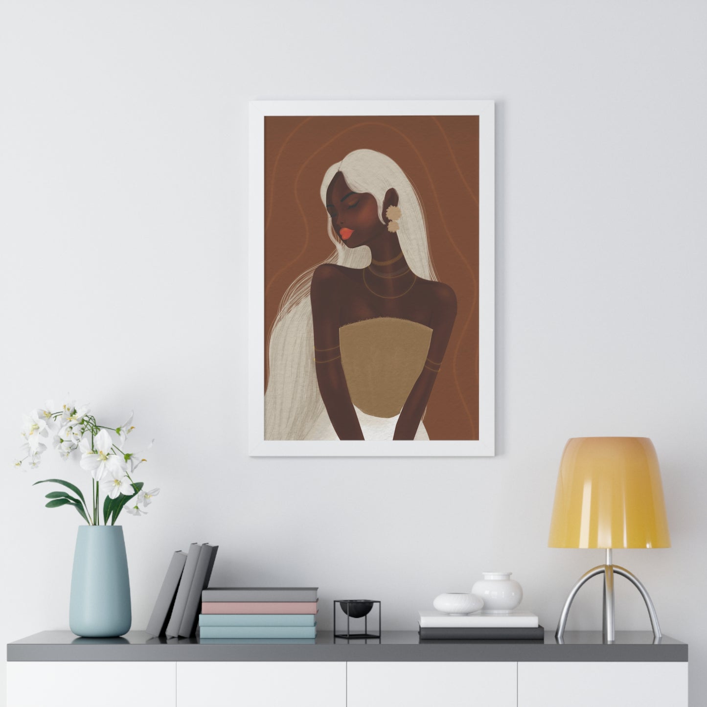 Elegant Framed Vertical Poster - Afrocentric Art for Home Decor