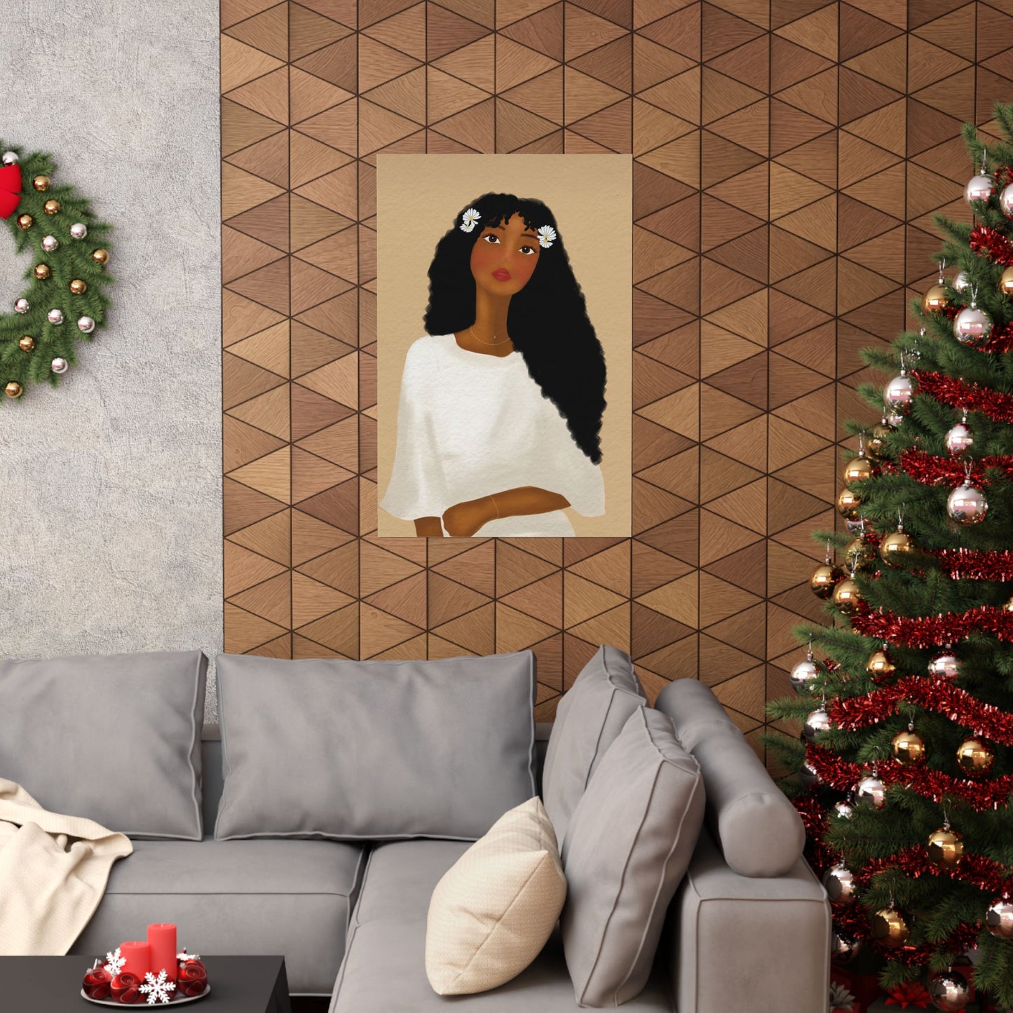 Daisys Stare -  Frameless Art Print for Cozy Home Decor