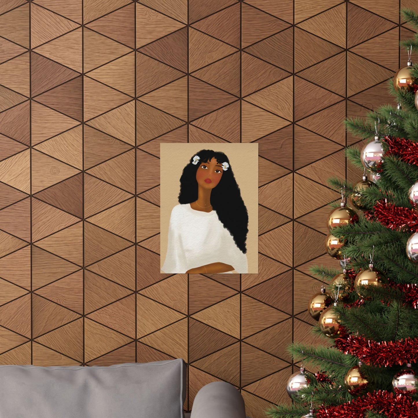 Daisys Stare -  Frameless Art Print for Cozy Home Decor