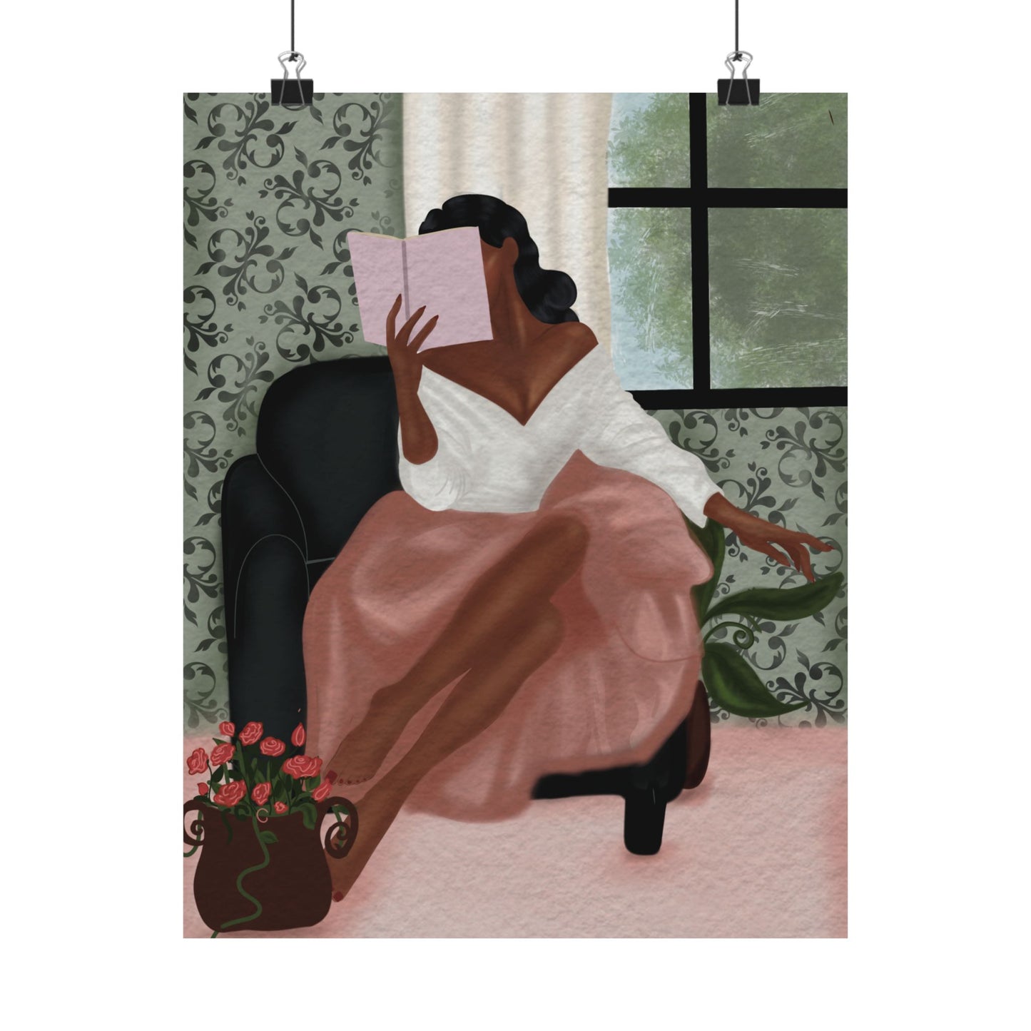 Elegant Solitude -  Frameless Art Print for Cozy Home Decor