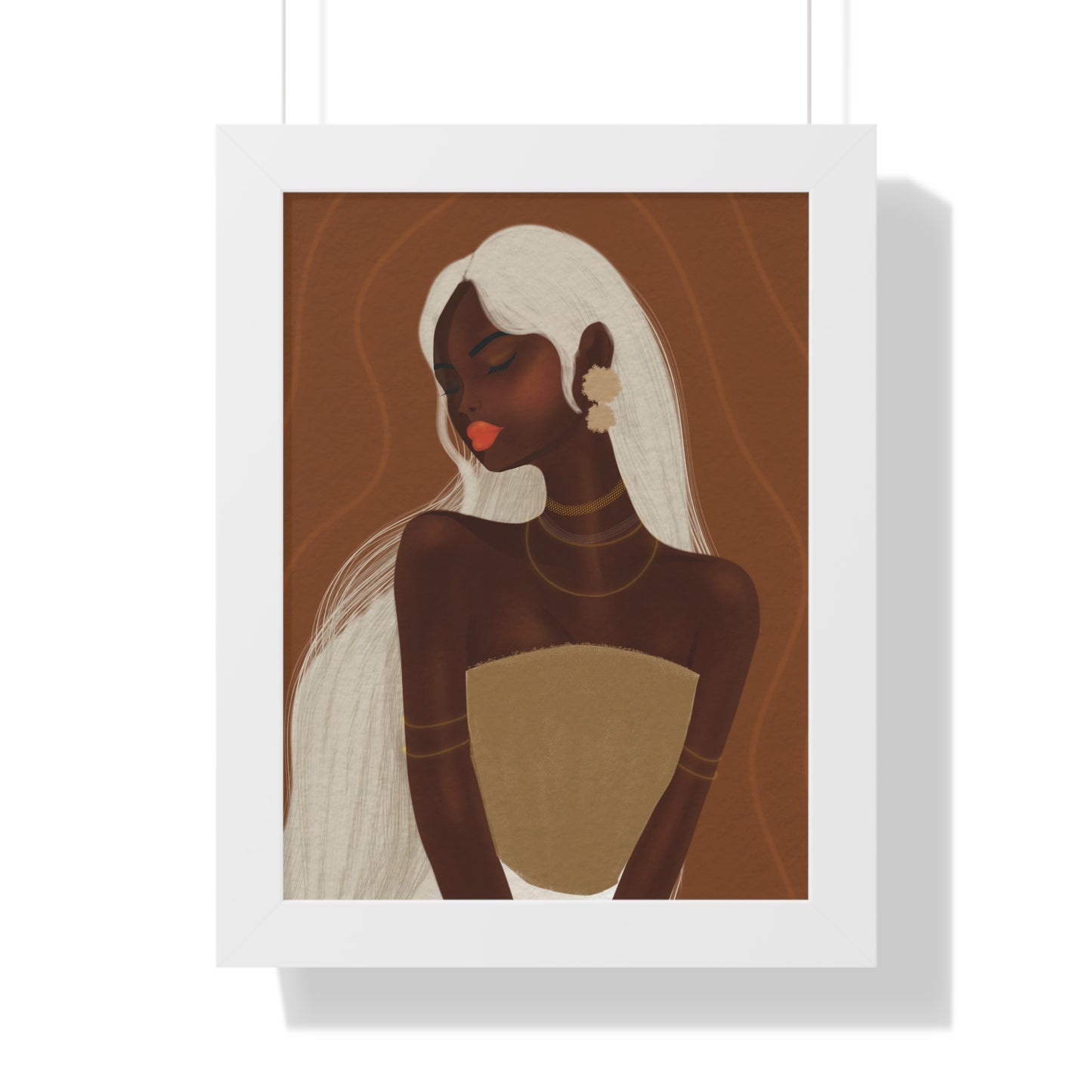Elegant Framed Vertical Poster - Afrocentric Art for Home Decor