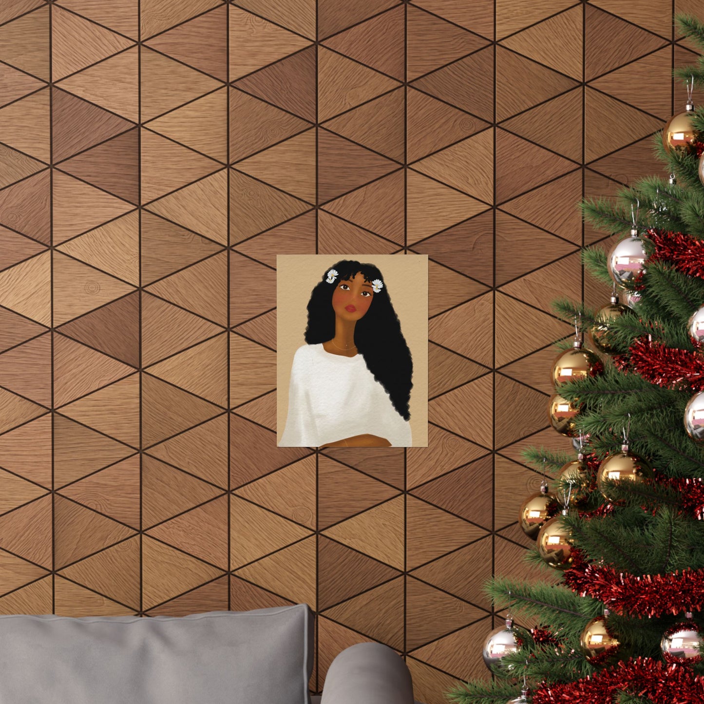 Daisys Stare -  Frameless Art Print for Cozy Home Decor