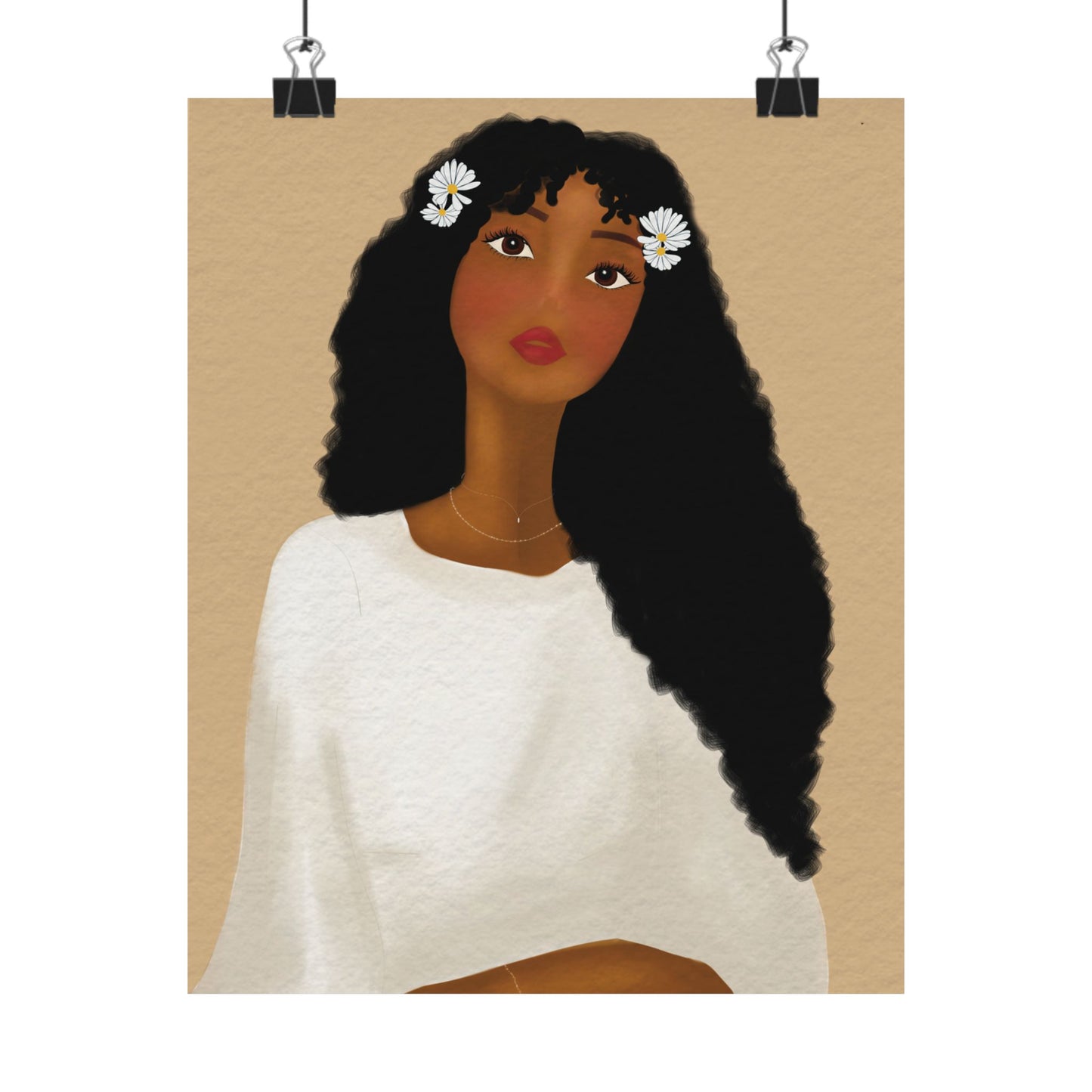 Daisys Stare -  Frameless Art Print for Cozy Home Decor