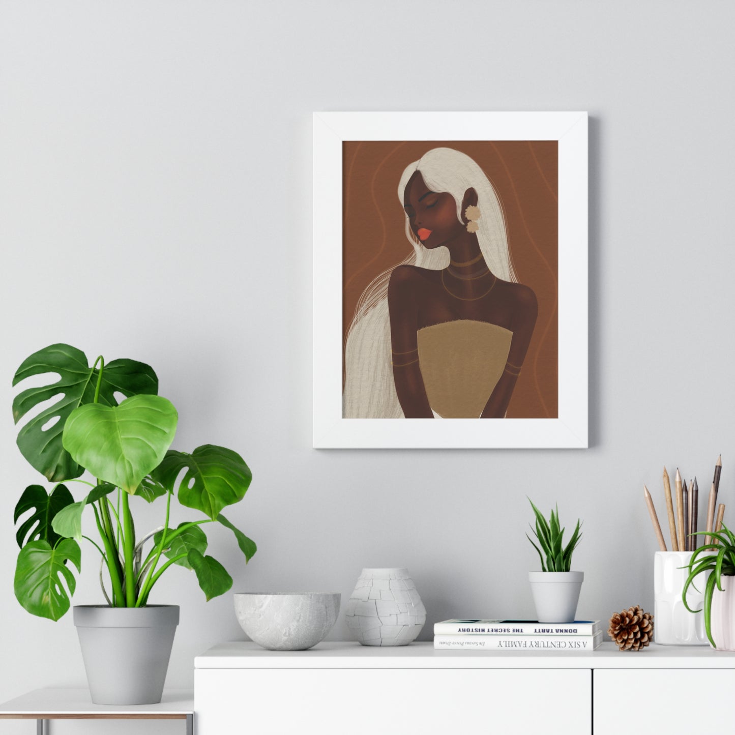 Elegant Framed Vertical Poster - Afrocentric Art for Home Decor