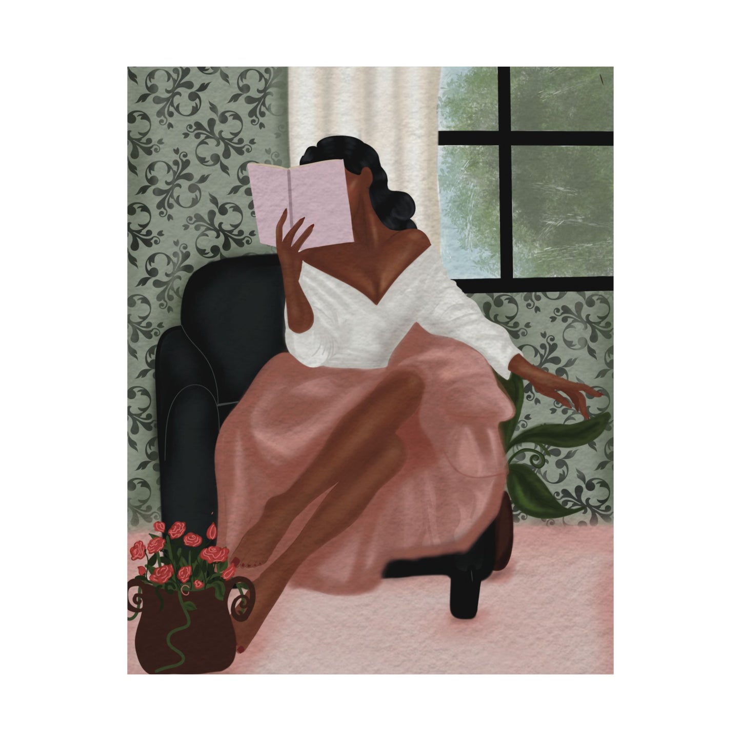 Elegant Solitude -  Frameless Art Print for Cozy Home Decor
