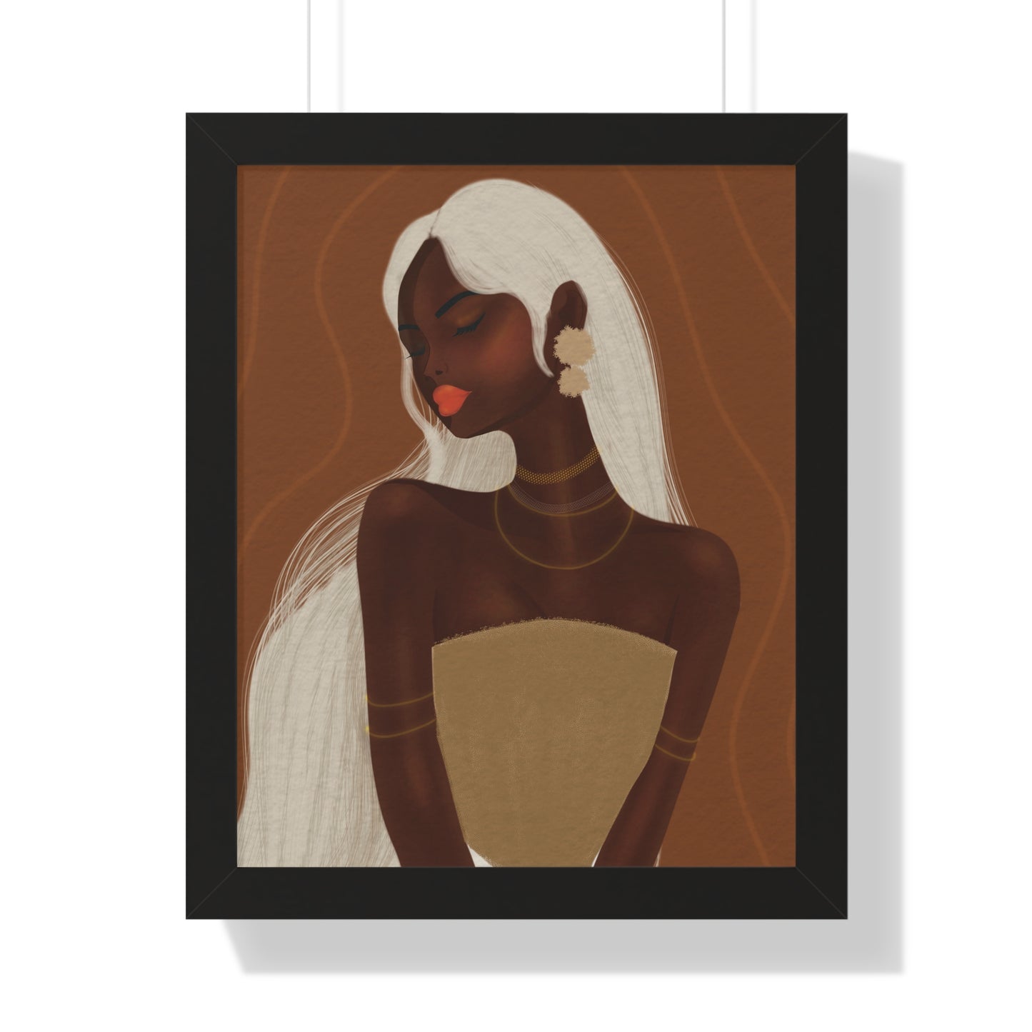 Elegant Framed Vertical Poster - Afrocentric Art for Home Decor