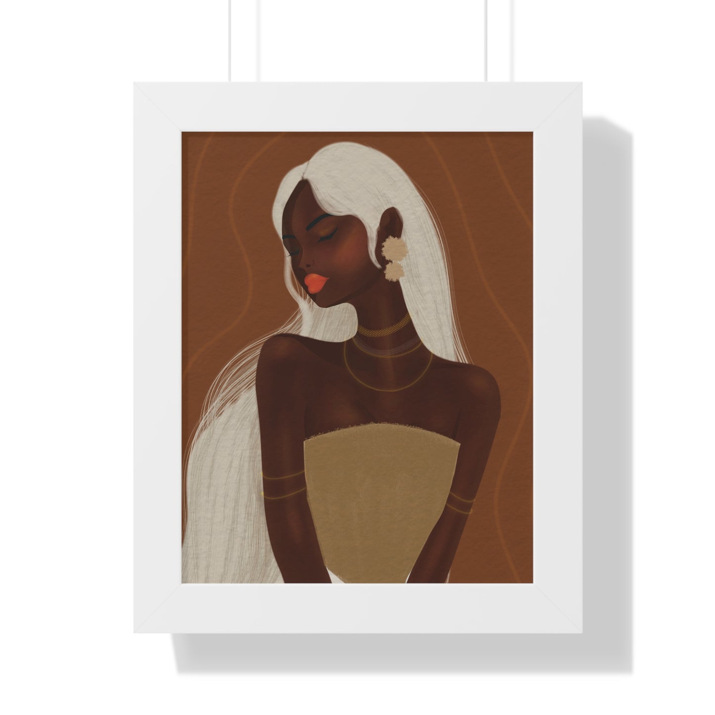Elegant Framed Vertical Poster - Afrocentric Art for Home Decor
