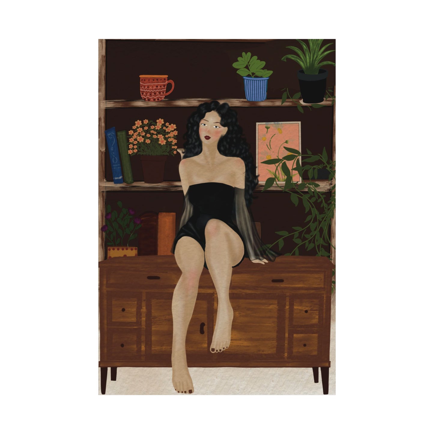 Pretty Pose -  Frameless Art Print for Cozy Home Decor
