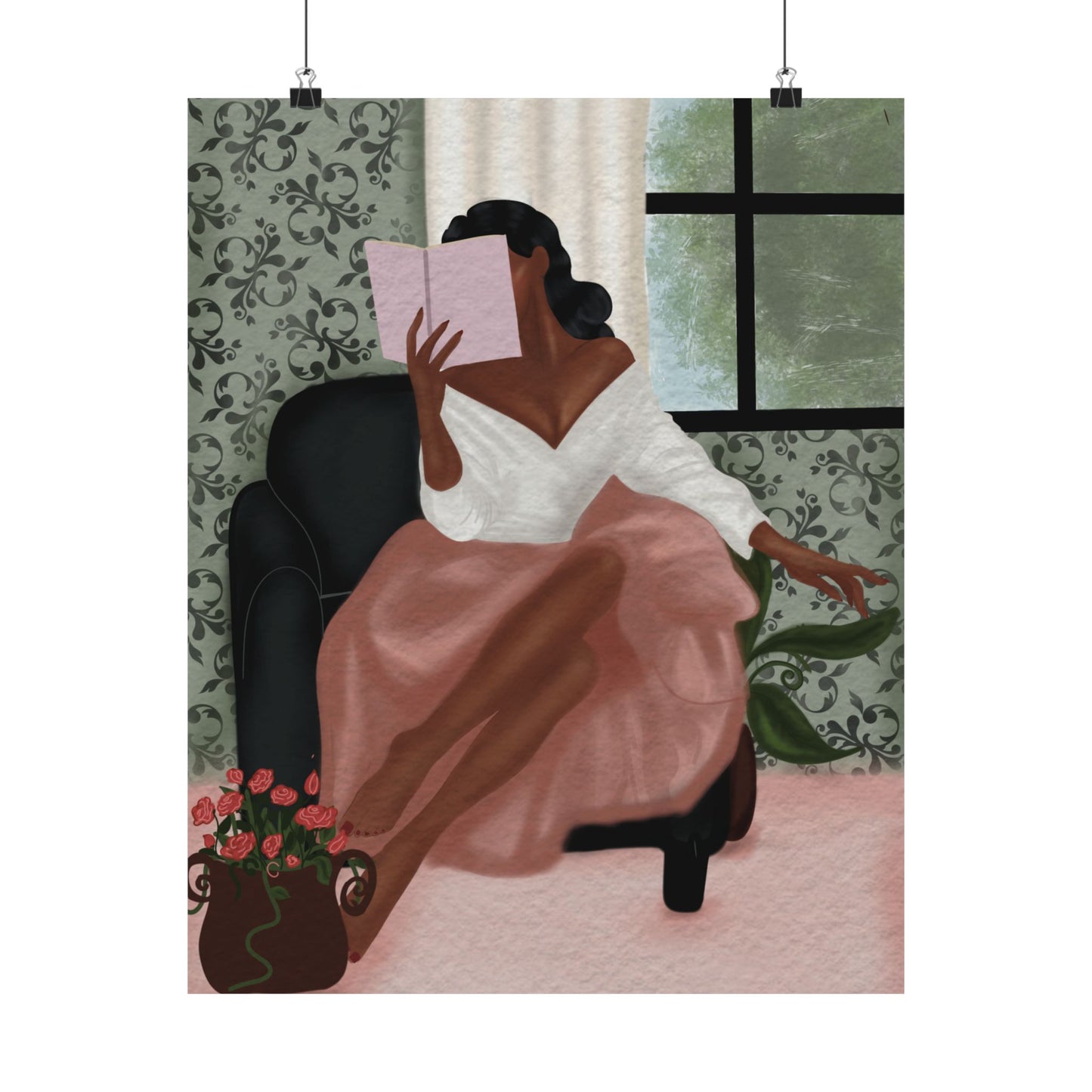 Elegant Solitude -  Frameless Art Print for Cozy Home Decor