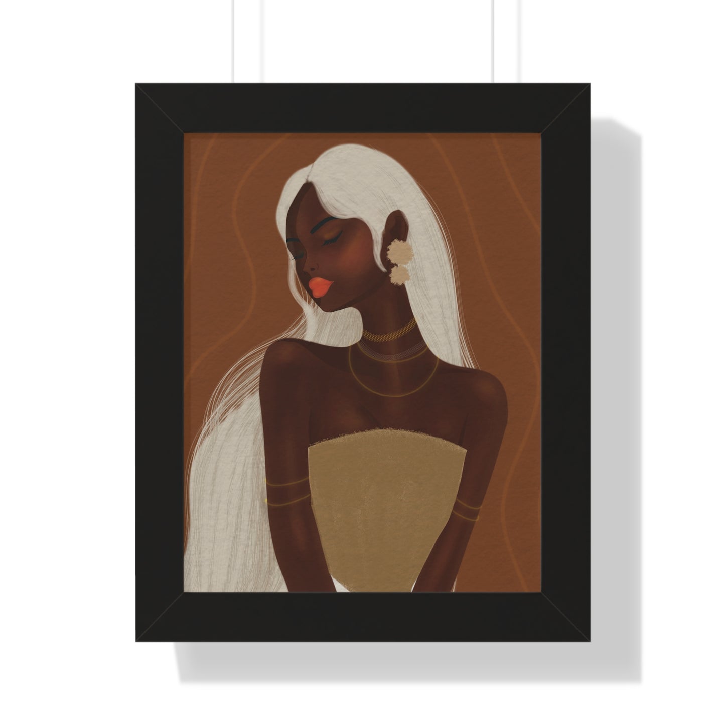 Elegant Framed Vertical Poster - Afrocentric Art for Home Decor
