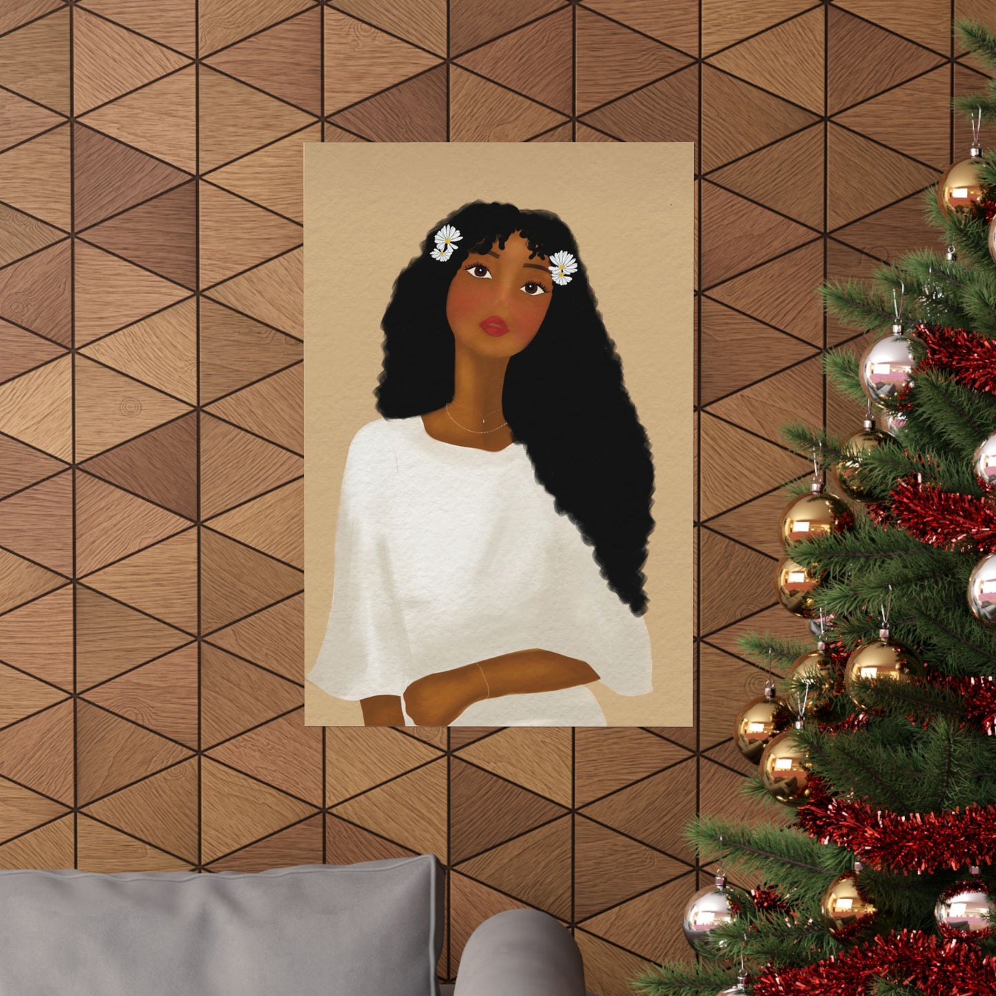 Daisys Stare -  Frameless Art Print for Cozy Home Decor