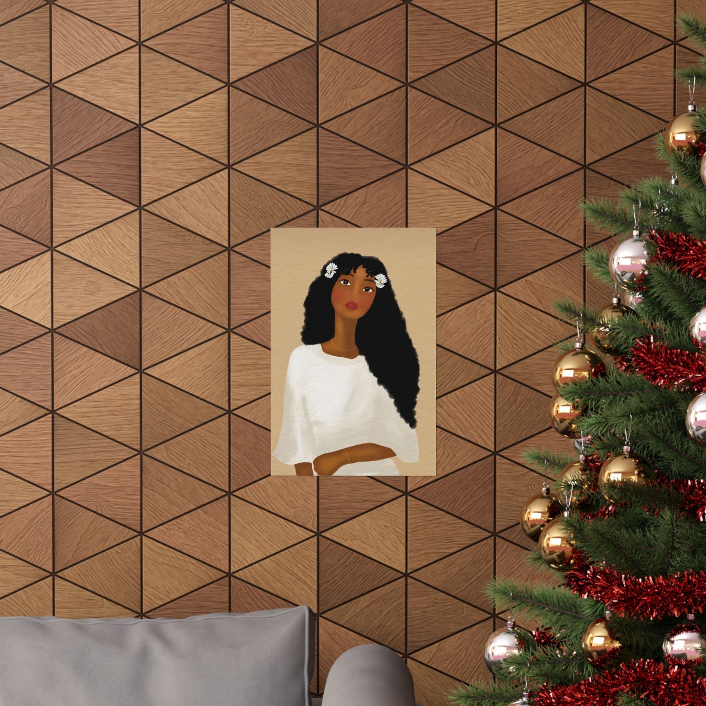 Daisys Stare -  Frameless Art Print for Cozy Home Decor