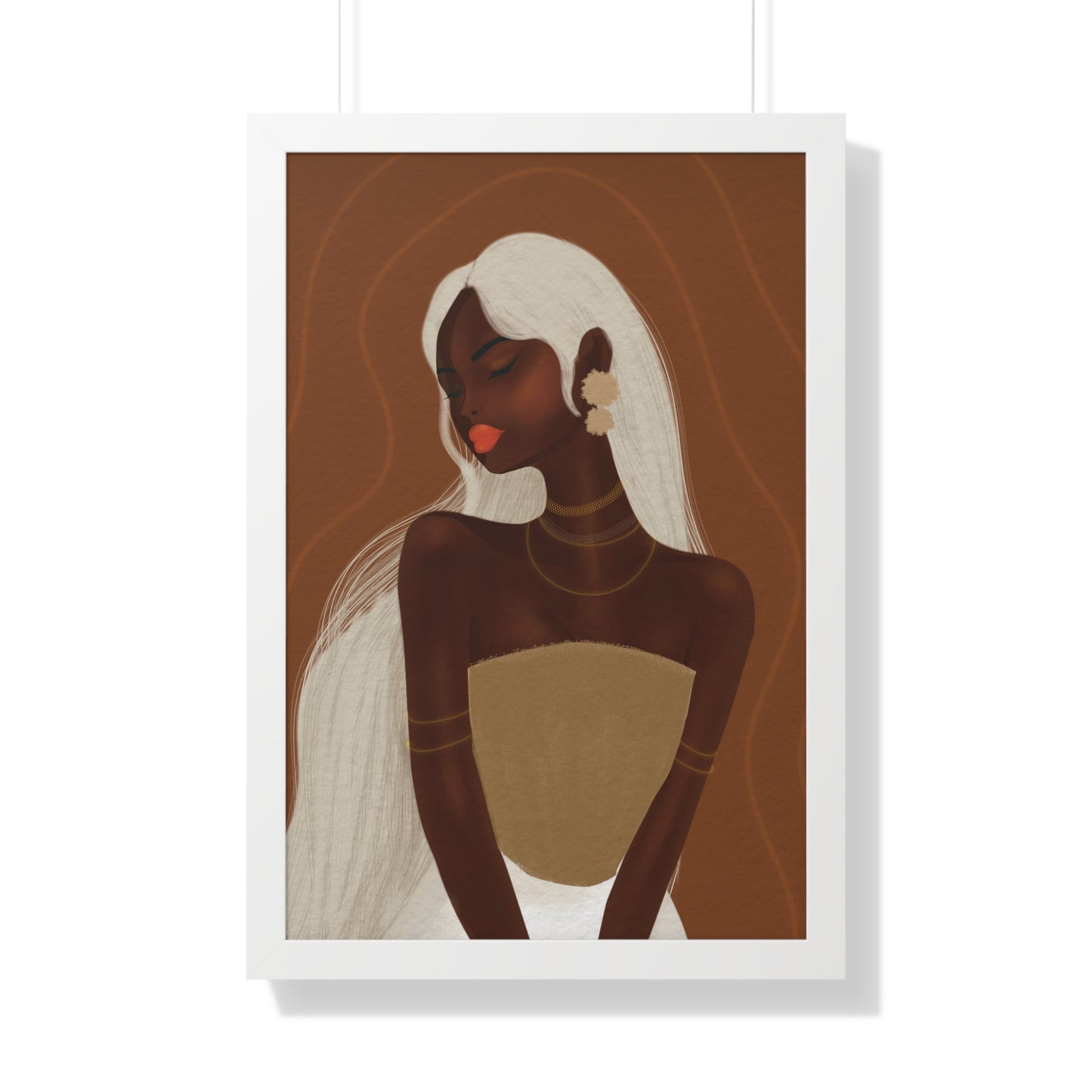 Elegant Framed Vertical Poster - Afrocentric Art for Home Decor