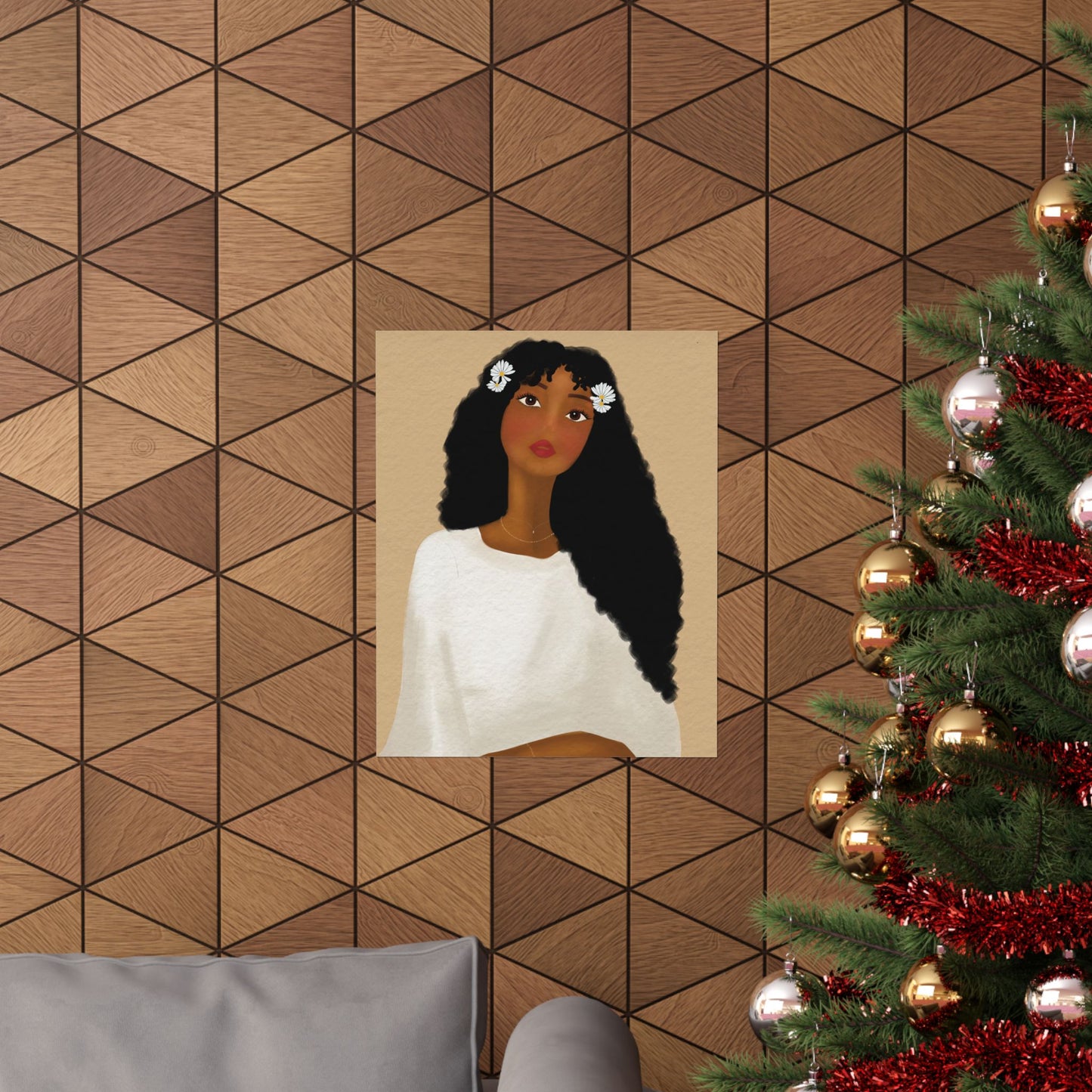 Daisys Stare -  Frameless Art Print for Cozy Home Decor