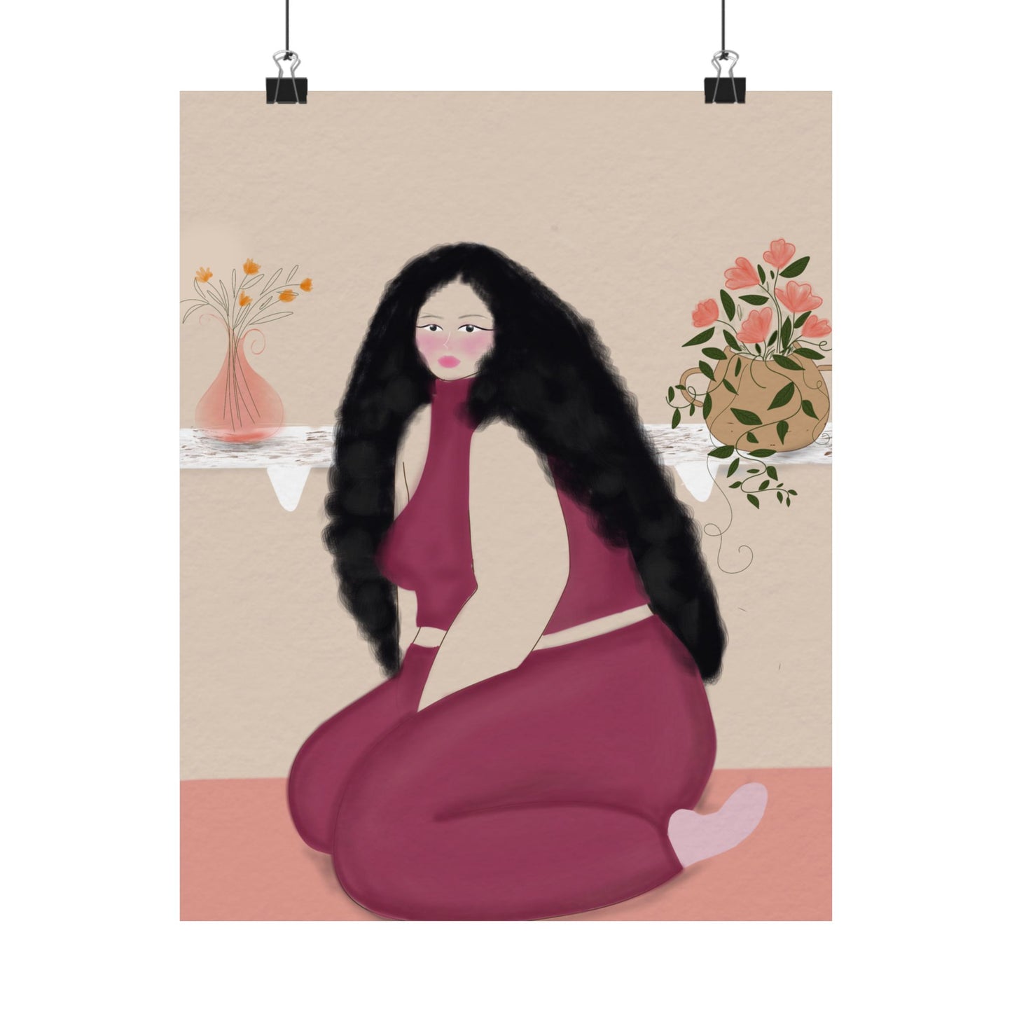 Soft Bloom -  Frameless Art Print for Cozy Home Decor