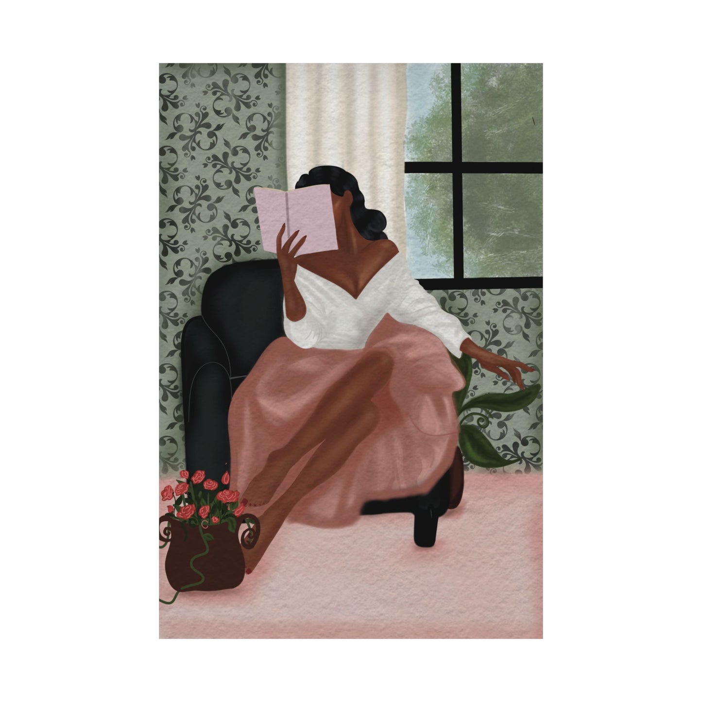 Elegant Solitude -  Frameless Art Print for Cozy Home Decor