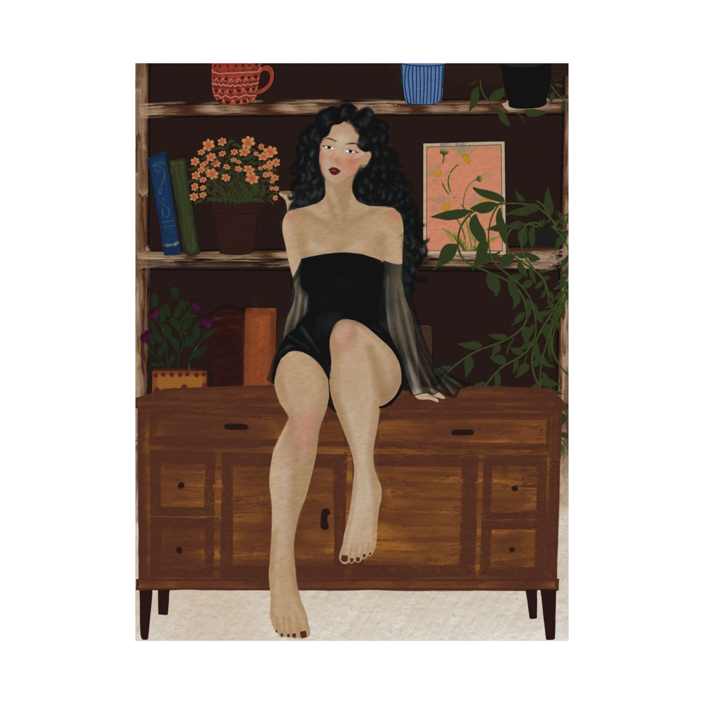Pretty Pose -  Frameless Art Print for Cozy Home Decor